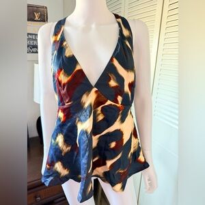 Banana Republic Dalila Satin Halter Cami Top Cheetah Print – Size 12 (NWT)